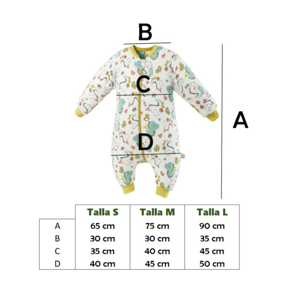 Pijama Saco de Dormir Infantil 100% Algodon Talla M (2 a 4 años) - Imagen 3