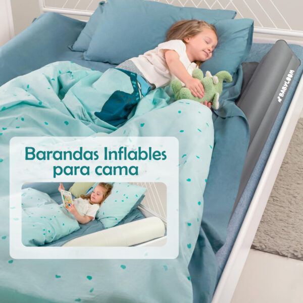 Barandas Inflables para Cama para Bebé Color Plomo