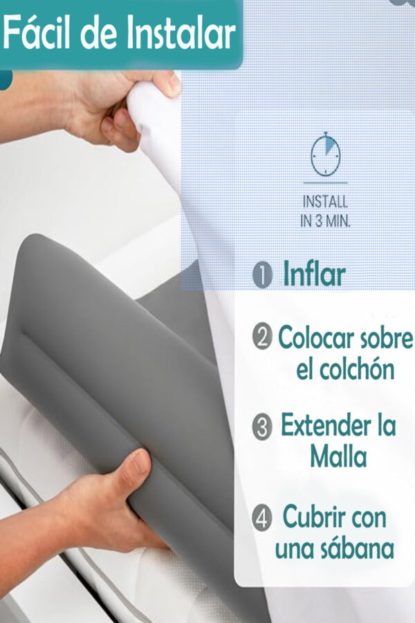 Barandas Inflables para Cama para Bebé Color Negro - Imagen 4